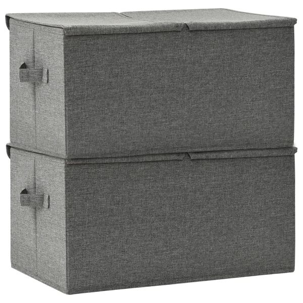 vidaXL Storage Boxes 2 pcs Fabric 50x30x25 cm Anthracite