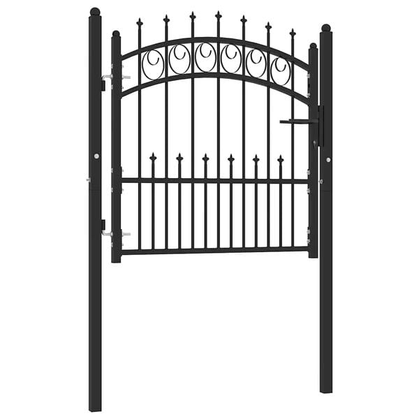 vidaXL Fence Gate Emmen with Spikes Steel 104x87 cm Black