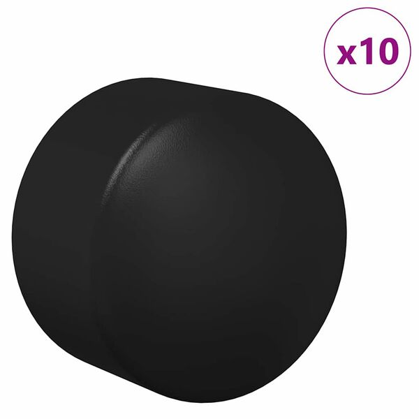 vidaXL Football Table End Caps 10 pcs Black 1.9 x 1.9 x 1.6 cm Plastic