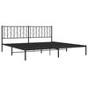 vidaXL Metal Bed Frame without Mattress with Headboard Black 200x200cm
