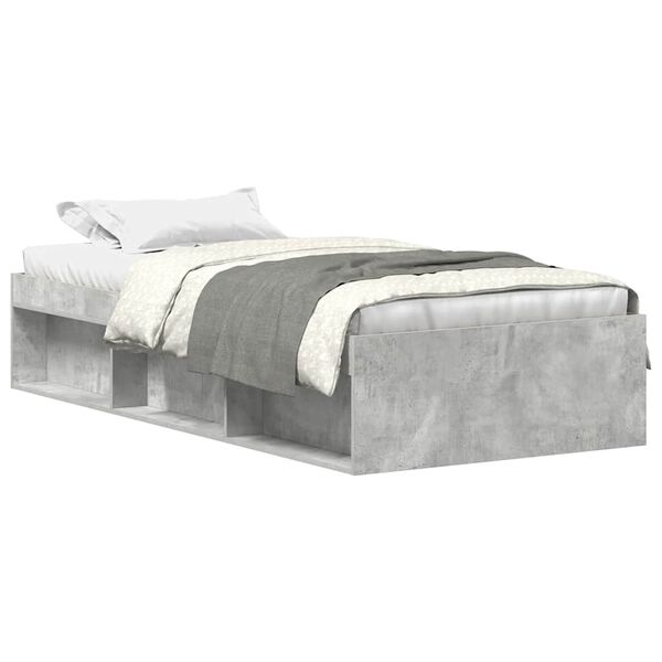 vidaXL Bed Frame without Mattress Concrete Grey 100x200 cm