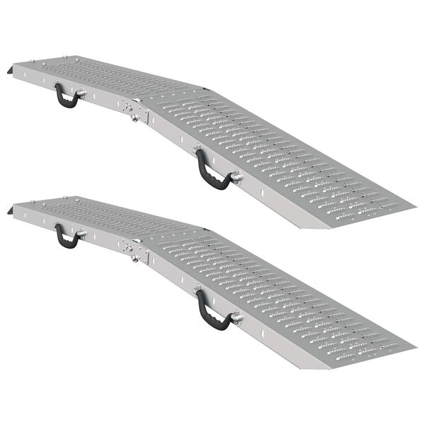vidaXL Loading Ramp 2 pcs Silver 166 x 22.5 x 4.5 cm Galvanised Steel