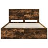 vidaXL Bed Frame Smoked Oak 150 x 200 cm Solid Pine Wood