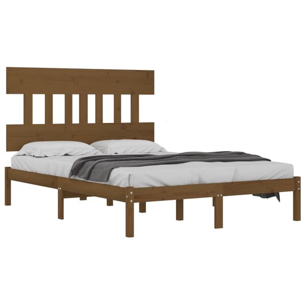 vidaXL Bed Frame without Mattress Honey Brown 200x200 cm Solid Wood