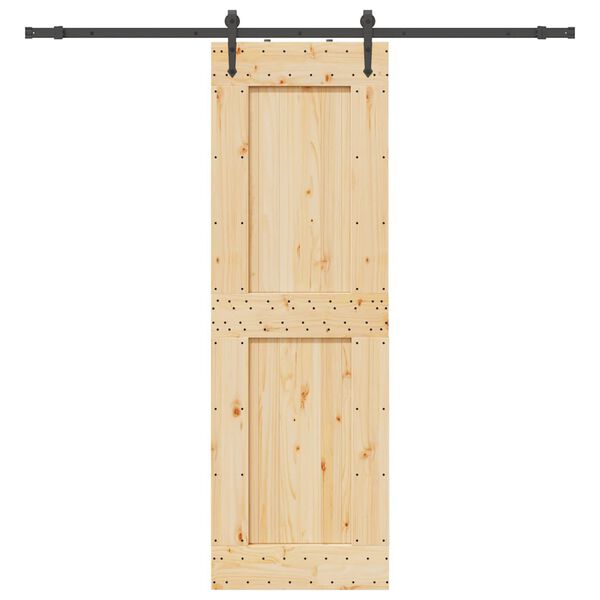 vidaXL Sliding Door with Hardware Set 70x210 cm Solid Wood Pine