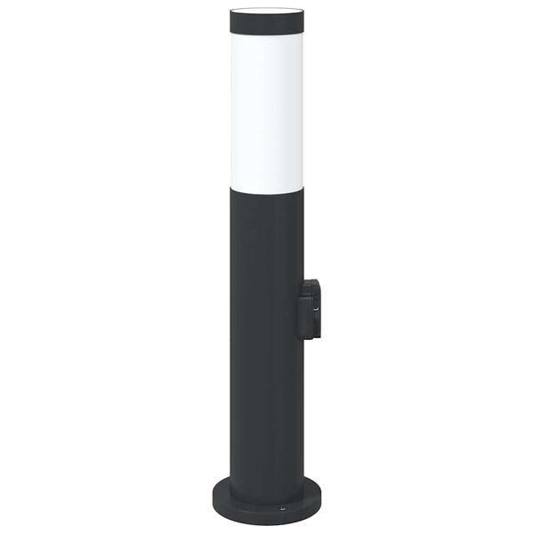 vidaXL Bollard Light with Outlet 50 cm Stainless Steel IP44