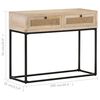 vidaXL Console Table 100x35x76 cm Solid Mango Wood and Natural Cane