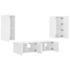 vidaXL 4 Piece TV Wall Units with LED White Engineered Wood
