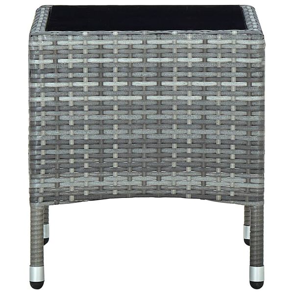 vidaXL Garden Table Grey 40x40x45 cm Poly Rattan