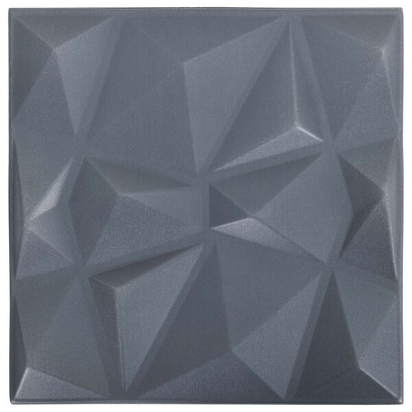 vidaXL Wall Panels 12 pcs Origami Grey 50 x 50 cm XPS Foam