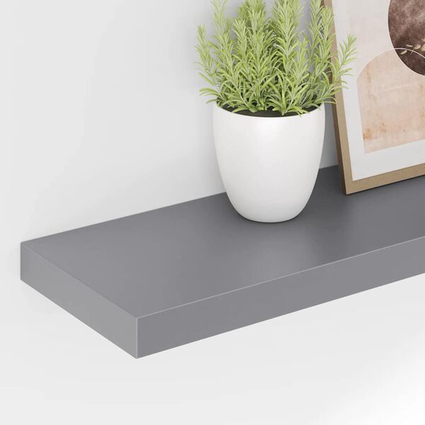 vidaXL Floating Wall Shelves 4 pcs Grey 80x23.5x3.8 cm MDF