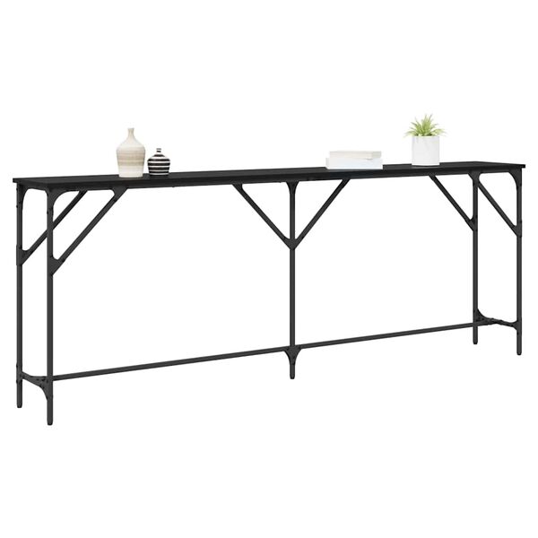 vidaXL Console Table Black oak 200 x 29 x 75 cm