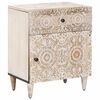 vidaXL Bed cabinet with Drawer White 50 x 33 x 60 cm Solid Mango Wood