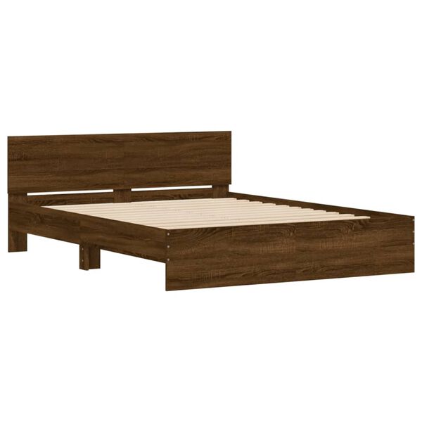vidaXL Bed Frame without Mattress Brown Oak 150x200 cm King Size
