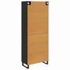 vidaXL Highboard 2 pcs Black Oak Engineered Wood and Glass