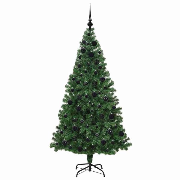 vidaXL Artificial Christmas Tree with 300 LEDs with Stand Green 180 cm