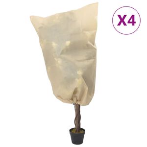 vidaXL Plant Fleece Covers with Drawstring 4 pcs 70 g/m&sup2; 0.8x0.8 m