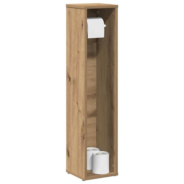 vidaXL Bathroom Cabinet with Roll Holder Artisan Oak 20.5x20x90 cm