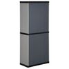 vidaXL Garden Storage Cabinet with 3 Shelves Grey&Black 68x40x168 cm