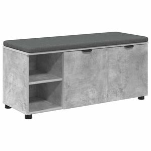 vidaXL Hall Bench with Cushion Plain Concrete Grey 100 x 38 x 46 cm