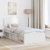 vidaXL Bed Frame with Headboard White 75 x 190 cm Solid Pine Wood