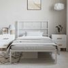 vidaXL Metal Bed Frame without Mattress with Headboard White 100x190cm