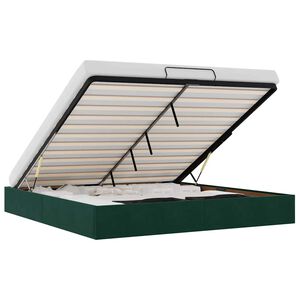 vidaXL Ottoman Bed Frame No Mattress Dark Green 200x200 cm Velvet