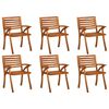 vidaXL Garden Chairs 6 pcs Solid Acacia Wood