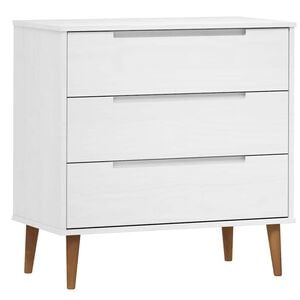 vidaXL Drawer Cabinet "MOLDE" White 80x40x80 cm Solid Wood Pine