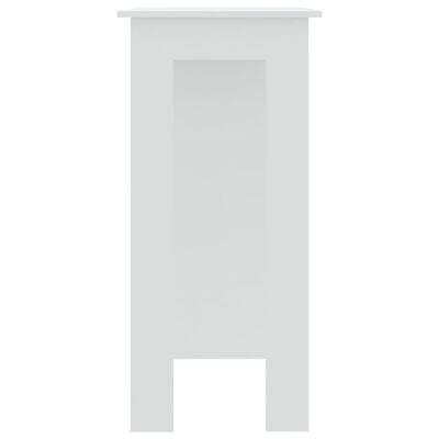 vidaXL Bar Table with Shelf White 102x50x103.5 cm Engineered Wood