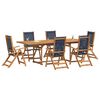 vidaXL 7 Piece Garden Dining Set Solid Wood Acacia and Textilene