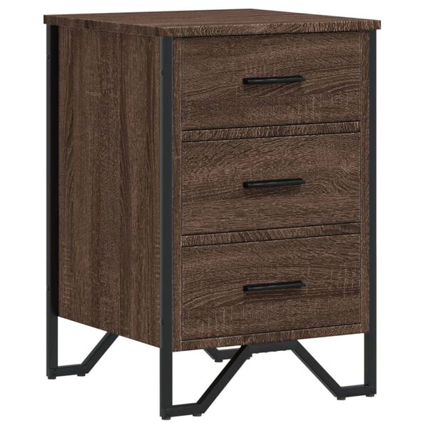 vidaXL Bedside Cabinet Brown Oak 40x41x60 cm Engineered Wood