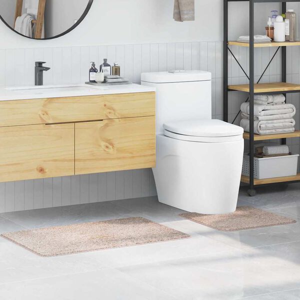 vidaXL Anti-slip Bath Mat Set 2 pcs Cream PP