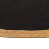 vidaXL Area Rug Braided Black & Natural 150 cm Jute & Cotton Round