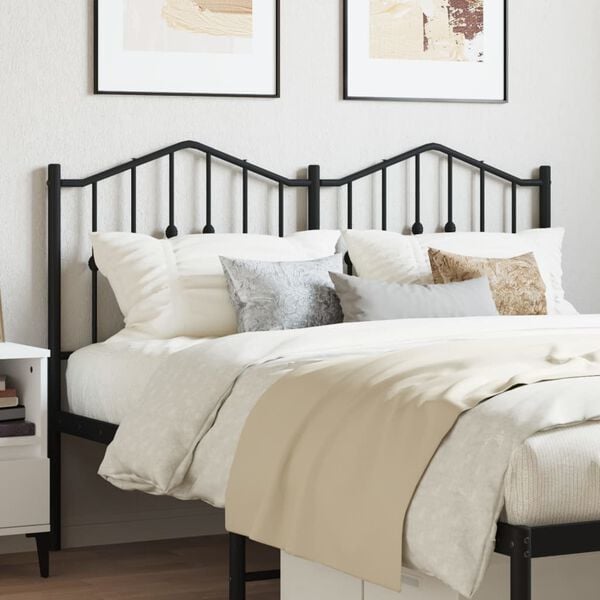 vidaXL Metal Replace Headboard Black 140 cm