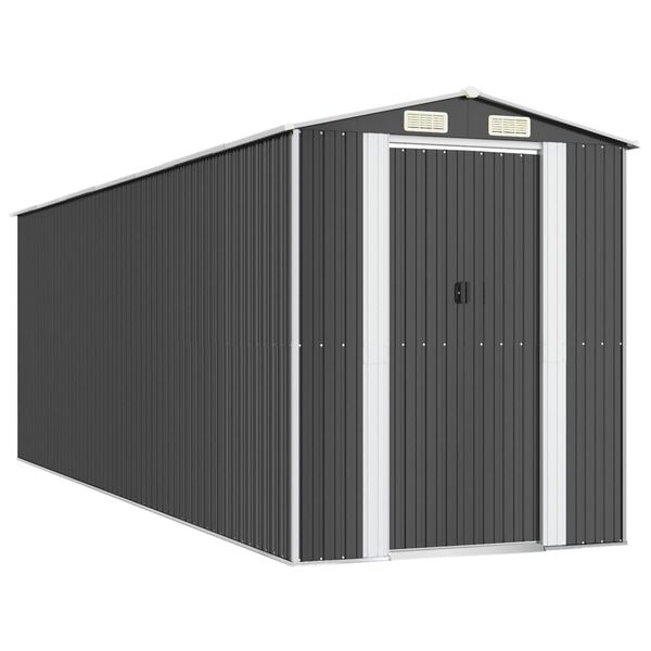 vidaXL Garden Shed Anthracite 192x606x223 cm Galvanised Steel