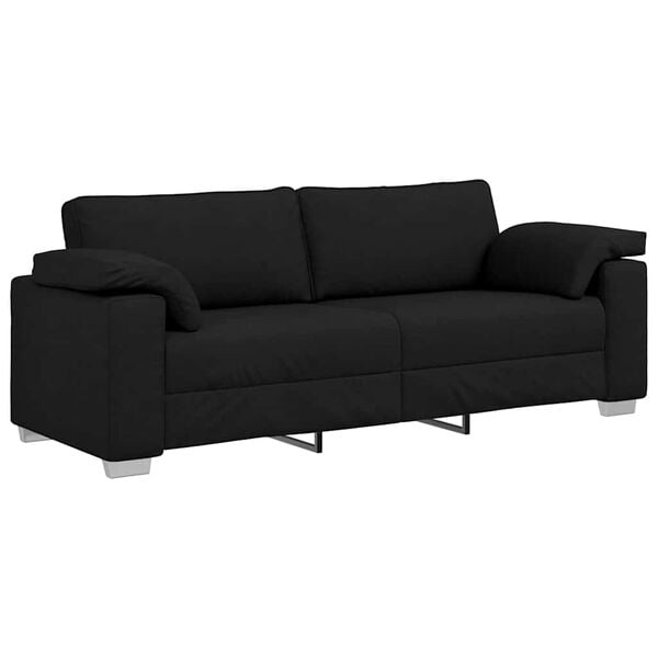 vidaXL Sofa Black 219 x 77 x 82 cm Fabric