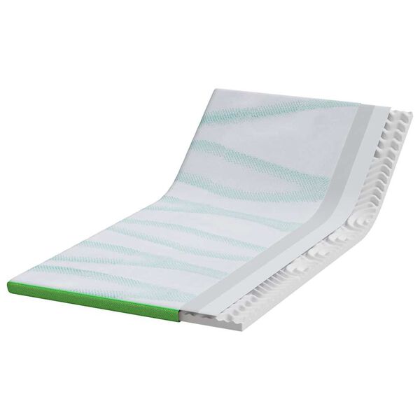 vidaXL Mattress Topper White and Green 120 x 200 x 6 cm Jaquard Fabric