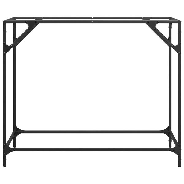 vidaXL Console Table with Transparent Glass Top 98x35x81 cm Steel