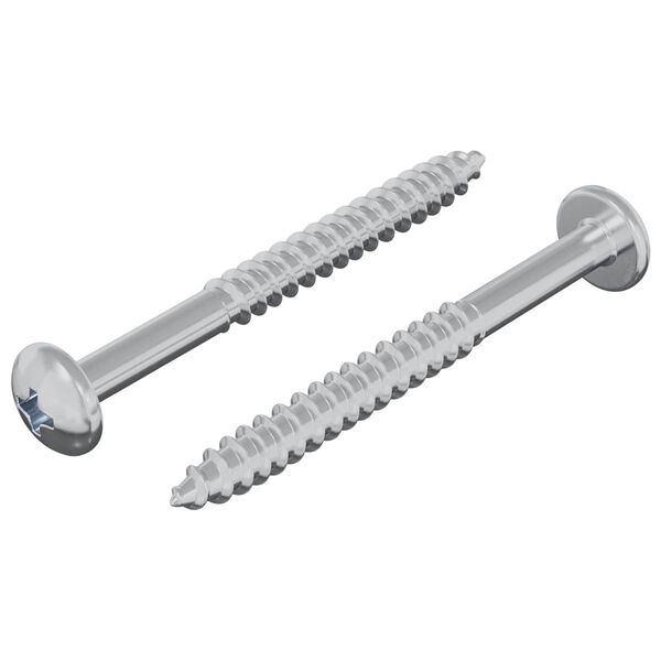 vidaXL Wood Screw 2 pcs Silver 9.8 x 53 mm Steel