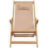 vidaXL Folding Beach Chairs 2 pcs Taupe Fabric and Solid Wood