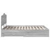 vidaXL Bed Frame with Drawer Grey Sonoma 160 x 200 cm Engineered Wood