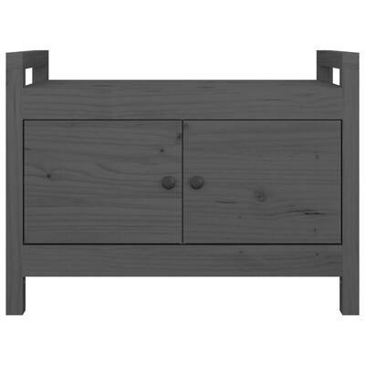 vidaXL Hall Bench Grey 80x40x60 cm Solid Wood Pine