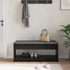 vidaXL Hall Bench with Cushion with Shelf Black Oak 103 x 38 x 45 cm