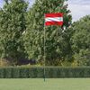 vidaXL Austria Flag and Pole 5.55 m Aluminium