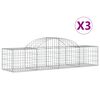 vidaXL Arched Gabion Baskets 3 pcs 200x50x40/60 cm Galvanised Iron