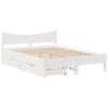 vidaXL Bed Frame with Drawers White 120x200 cm Solid Wood Pine