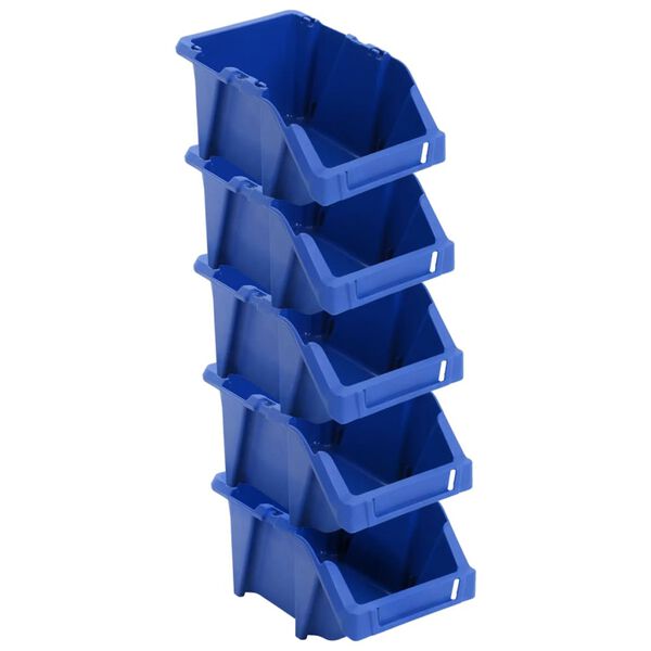 vidaXL 250 pcs Stackable Storage Bins 103x165x76 mm Blue