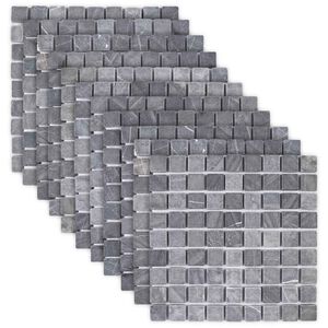 vidaXL Mosaic Tiles Grey 30 x 30 cm Marble