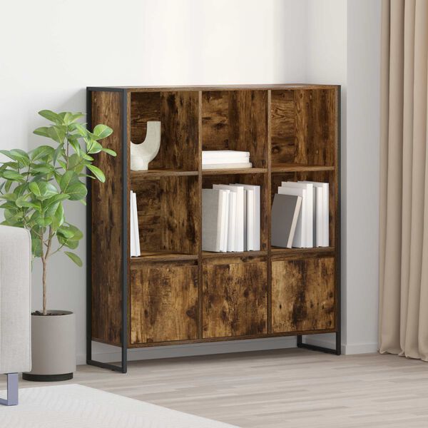 vidaXL Book Cabinet 2 pcs Smoke Oak 99.5 x 30 x 108 cm Engineered Wood